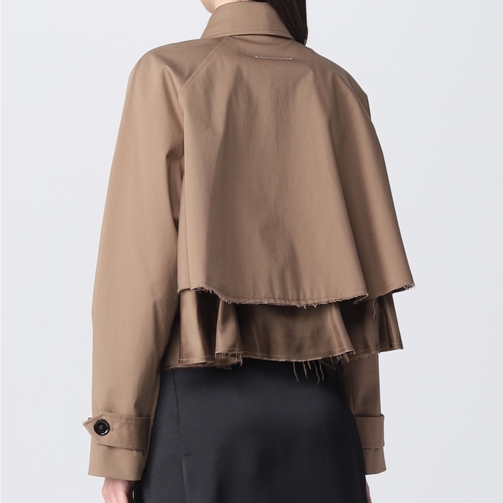 MM6 Masion margiela Raw-Cut Hem Cropped Jacket - Picture 2 of 6